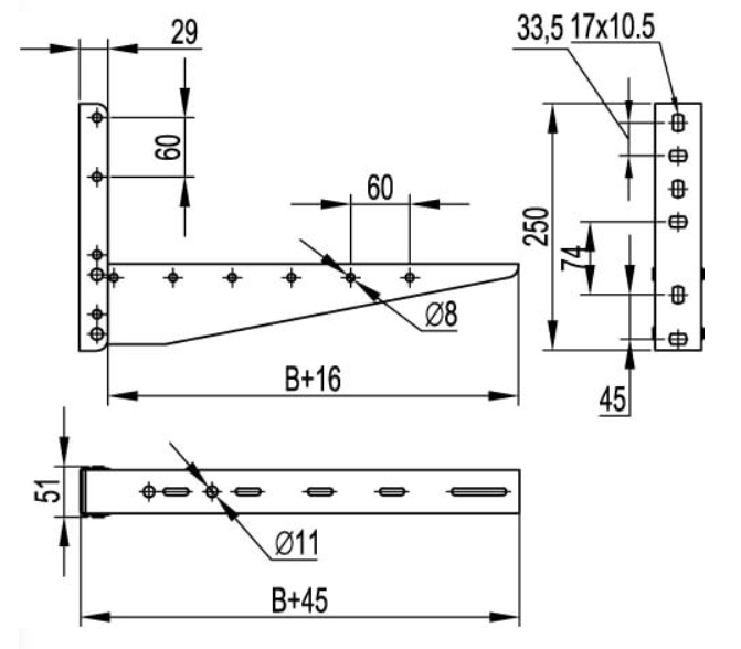 BBL5030 DKC Консоль с опорой ML основание 300 мм (☑) - Цена 946 руб.